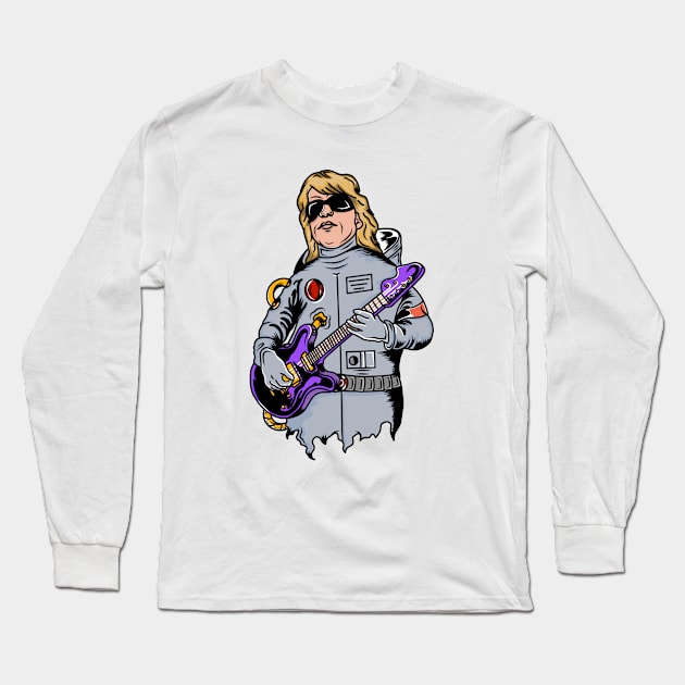 Astronaut Playing Guitar Long Sleeve T-Shirt by hallonaut